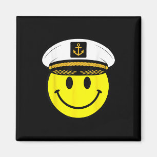 70er Kapitän Gelber Smiley Gesicht Lächelnd Glückl Magnet
