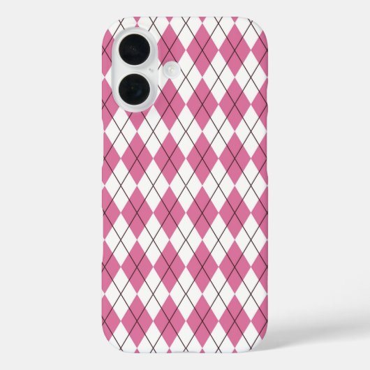 70er Karomuster Rosa Case-Mate iPhone Hülle (Rückseite)