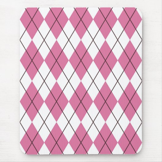 70er Karomuster Rosa Mousepad (Vorne)