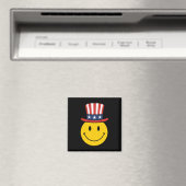70er Lächeln Gesicht Uncle Sam Patriotischer Ameri Magnet (In Situ (Geschirrspüler))