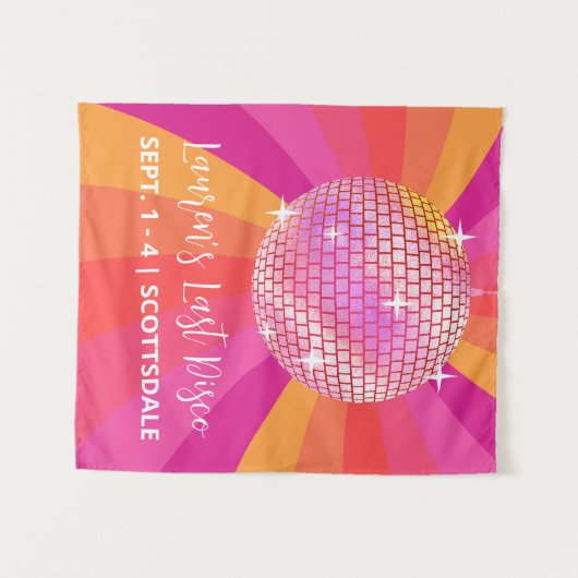 70er Letzte Disco Junggeselinnen-Abschied Hintergr Wandteppich (Vorderseite (Horizontal))