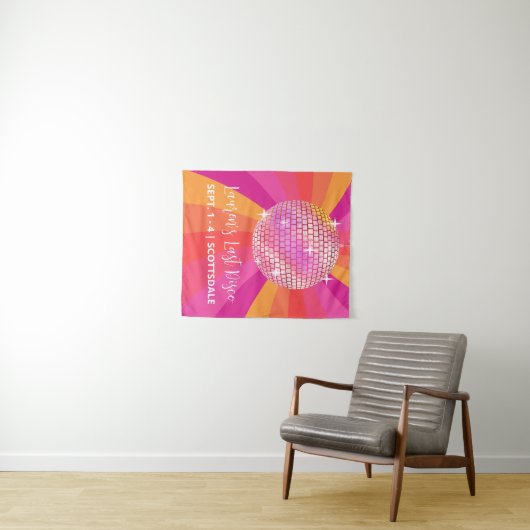 70er Letzte Disco Junggeselinnen-Abschied Hintergr Wandteppich (Beispiel (Horizontal))