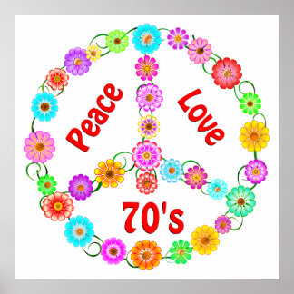 70er Liebe für Frieden Poster