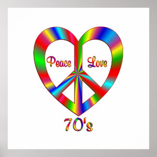 70er Liebe für Frieden Poster