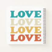 70er Liebe Retro Distressed Repeat Type Notizblock (Rückseite)