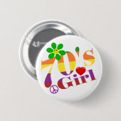 70er-Mädchen Retro-Button Button (Vorne & Hinten)