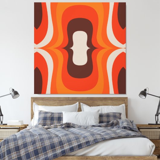 70er Mega Mod orange 40x40 Wandkunst Leinwanddruck (Insitu (Schlafzimmer))