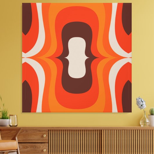 70er Mega Mod orange 40x40 Wandkunst Leinwanddruck (Insitu (Wohnzimmer))