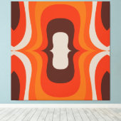 70er Mega Mod orange 40x40 Wandkunst Leinwanddruck (Insitu (Holzboden))