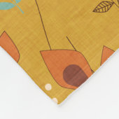 70er Mitte Jahrhundert Moderner BlumenSenf Fleecedecke (Ecke)