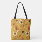 70er Mitte Jahrhundert Moderner BlumenSenf Tasche (Rückseite)