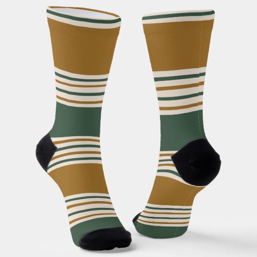 70er Modernes, geripptes Muster aus der Mitte des Socken (Gewinkelt)