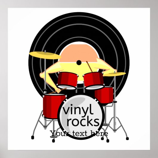 70er MUSIC VINYL DRUMS Poster (Vorne)