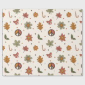 70er Nostalgia Retro - Frieden und Weihnachten Geschenkpapier (Flach)