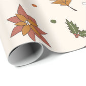 70er Nostalgia Retro - Frieden und Weihnachten Geschenkpapier (Rolleneckpunkt)