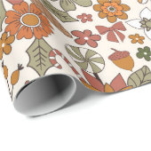 70er Nostalgia Retro Groovy Blume Weihnachten Geschenkpapier (Rolleneckpunkt)
