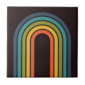 70er Orange Brown Aquamarines Muster Custom Kitche Fliese (Vorderseite)