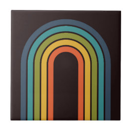 70er Orange Brown Aquamarines Muster Custom Kitche Fliese