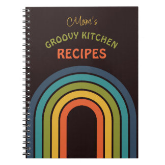 70er Orange Brown Aquamarines Muster kundenspezifi Notizblock