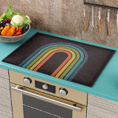 70er Orange Brown Aquamarines Muster kundenspezifi Schneidebrett