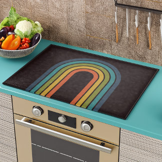 70er Orange Brown Aquamarines Muster kundenspezifi Schneidebrett