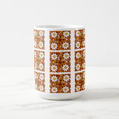 70er Orange-Daisy-Muster Kaffeetasse (Mittel)