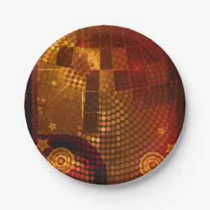 70er Orange Disco Tanz Geburtstagsfeier Pappteller