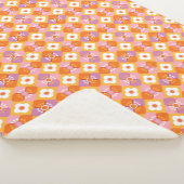 70er-Orangen-Blume Sherpadecke (3/4)