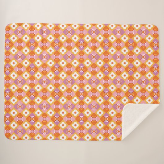70er-Orangen-Blume Sherpadecke (Vorderseite (Horizontal))