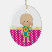 70er Peace Hippie Baby Keramik Ornament (Rechts)