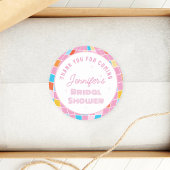 70er Pink Disco Brautparty Vielen Dank für Ihr Kom Runder Aufkleber