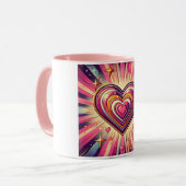 70er Pop art heart/Valentinische Tasse (Vorderseite Links)