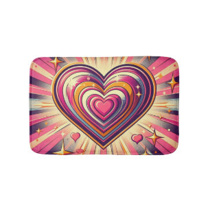 70er Pop art heart/Valentinische Tasse Badematte
