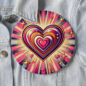 70er Pop art heart/Valentinische Tasse Button (Beispiel)