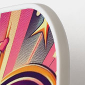 70er Pop art heart/Valentinische Tasse Pickleball Schläger (Linke Seite)