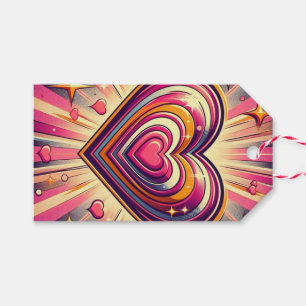70er Pop-Art-Herz/Valentins-Tasse Geschenkanhänger