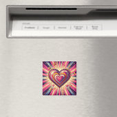 70er Pop Art Herzstück/Valentine Magnet (In Situ (Geschirrspüler))