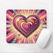 70er Pop Art Herzstück/Valentine Mousepad (Mit Mouse)