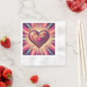 70er Pop Art Herzstück/Valentine Serviette (Beispiel)