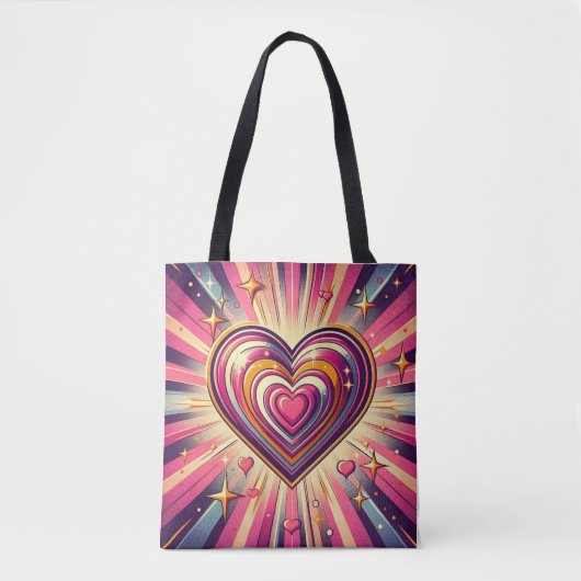 70er Pop Art Herzstück/Valentine Tasche (Vorderseite)