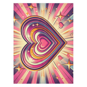 70er Pop Art Herzstück/Valentine Tischdecke