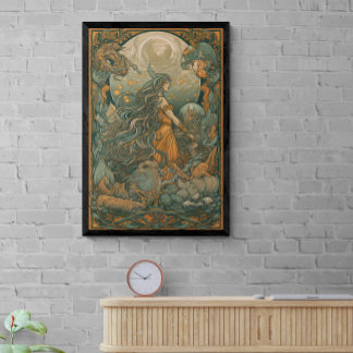 70er Psychedelic Hippie Chick AI Art | Retro Poster