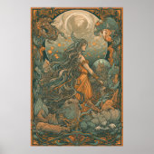 70er Psychedelic Hippie Chick AI Art | Retro Poster (Vorne)