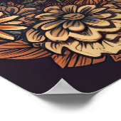 70er Psychedelic Hippie Van Retro AI Art Poster (Ecke)