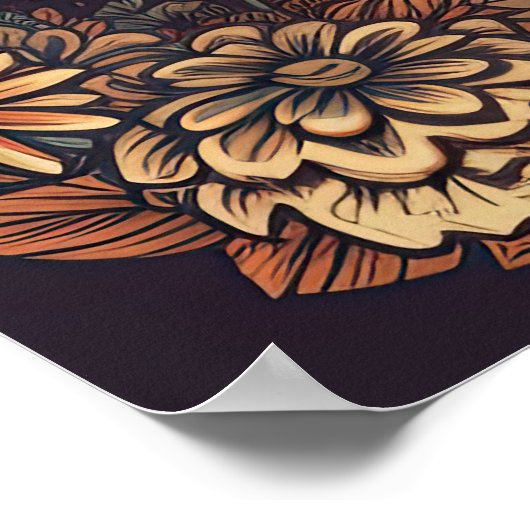 70er Psychedelic Hippie Van Retro AI Art Poster (Ecke)