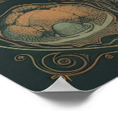 70er Psychedelic Mushroom AI Art | Retro Abstrakt Poster (Ecke)