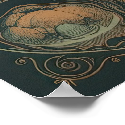 70er Psychedelic Mushroom AI Art | Retro Abstrakt Poster (Ecke)