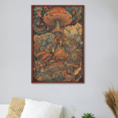 70er Psychedelic Mushroom Retro AI Art Poster
