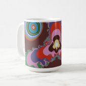 70er Psychedelic-Muster Retro-Kunst Kaffeetasse (Vorderseite Links)