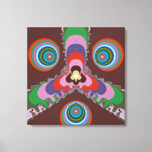 70er Psychedelic-Muster Retro-Kunst Leinwanddruck